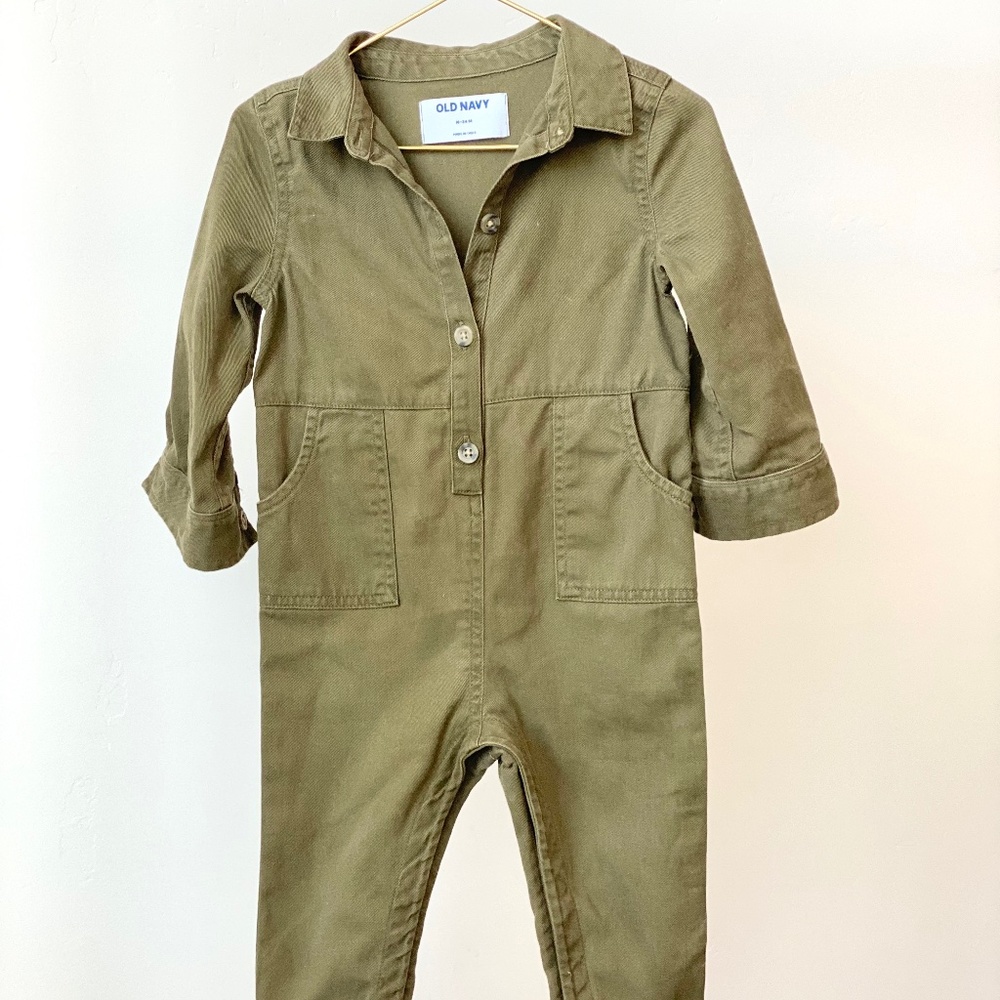 TODDLER FLIGHT SUIT - CAMO GREEN JUMPSUIT